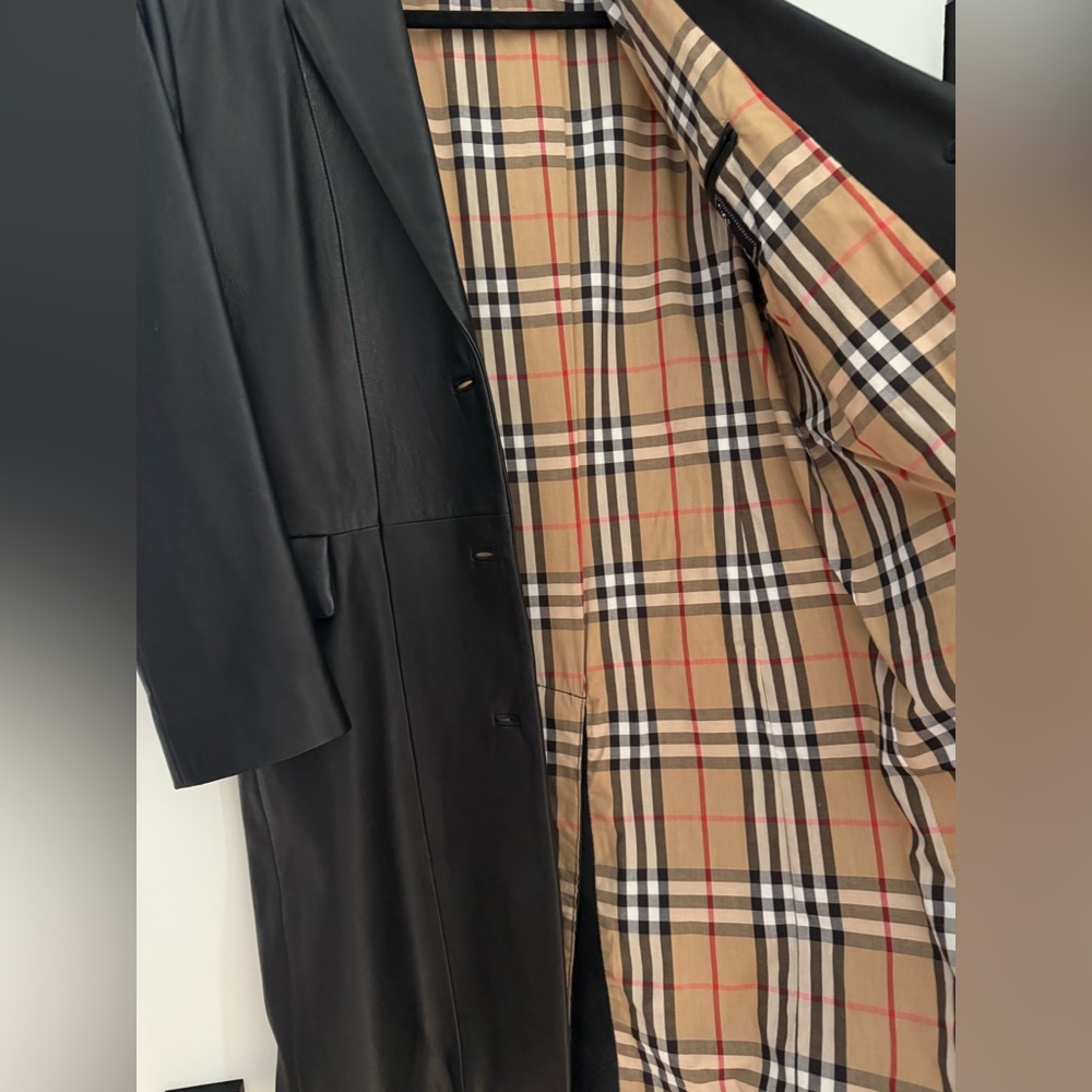 Women’s Vintage 1960s-1970s Burberry Leather Trench Coat Made In England Size 12 - Picture 3 of 8